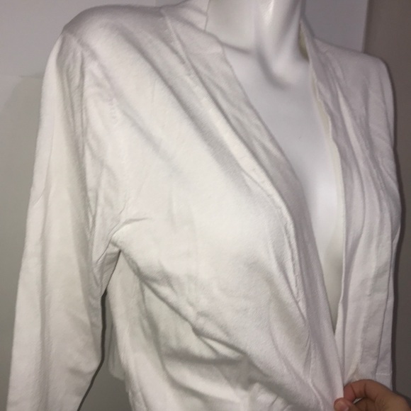 Premise Studios Blank White Ribbed Open Cardigan - Picture 3 of 8